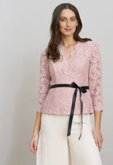 Gina Bacconi Blush Kerri Blouse With Scallop Front