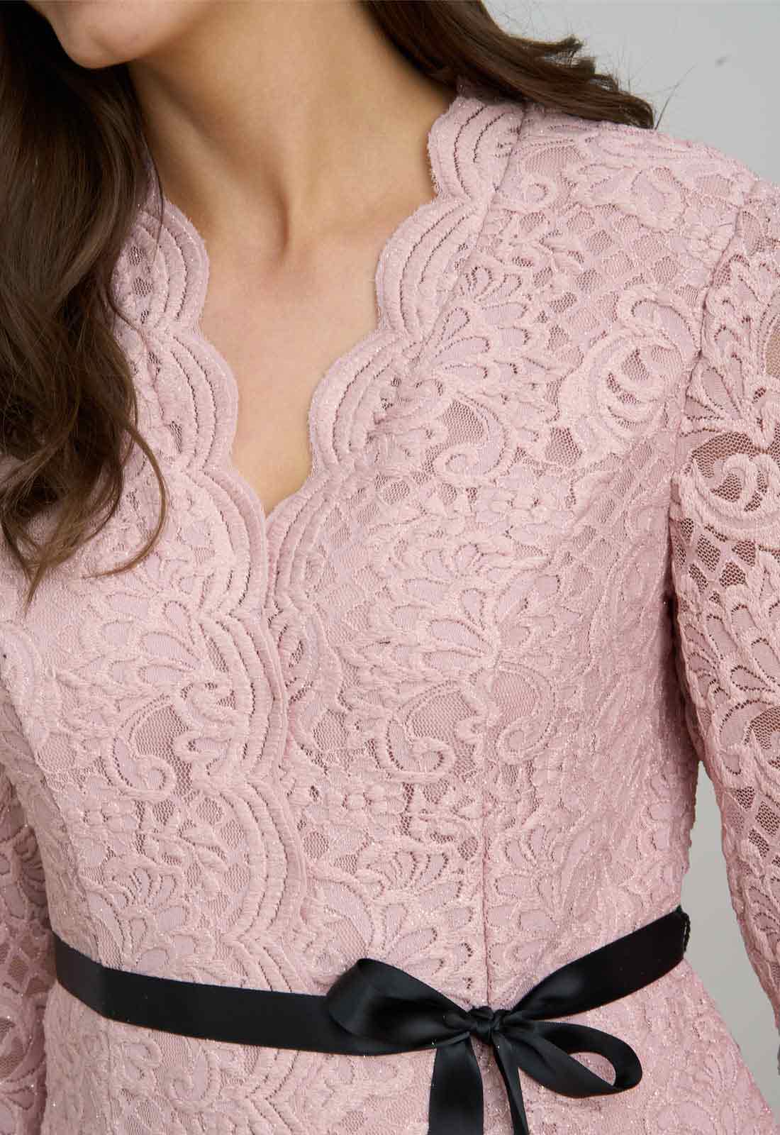 Gina Bacconi Blush Kerri Blouse With Scallop Front