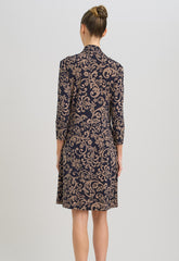 Gina Bacconi Navy and Beige Patsey Mock Dress And Jacket