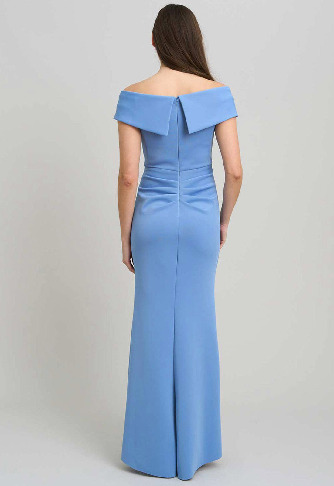 Gina Bacconi BLUE Victoria Maxi Dress With Side Ruching