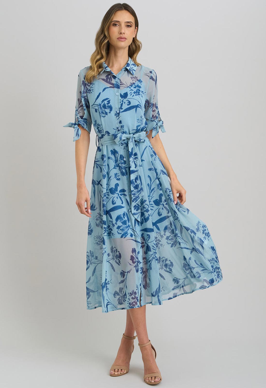 Gina Bacconi Blue Adrienne Shirt Dress