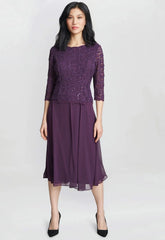 Gina Bacconi Burgundy Rona Cocktail Dress