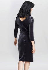 Gina Bacconi Grey Zoe Velvet Wrap Dress