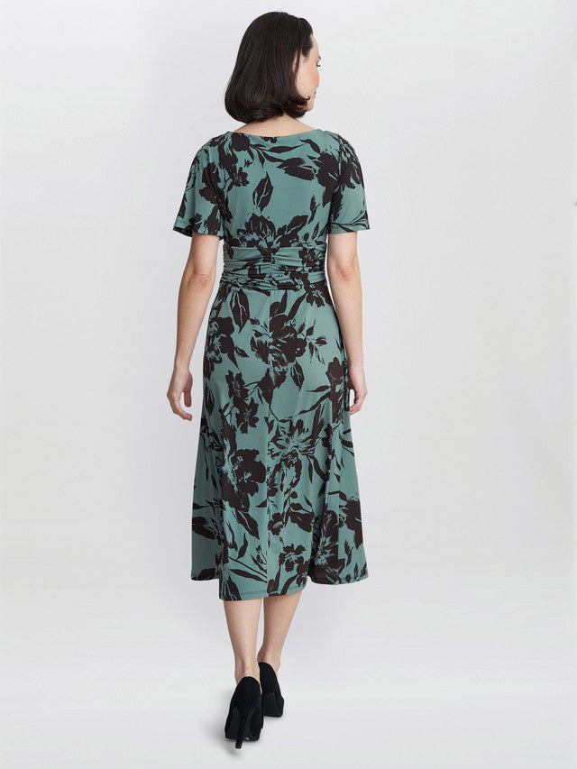Gina Bacconi Green Heidi Jersey Print Dress