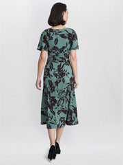 Gina Bacconi Green Heidi Jersey Print Dress
