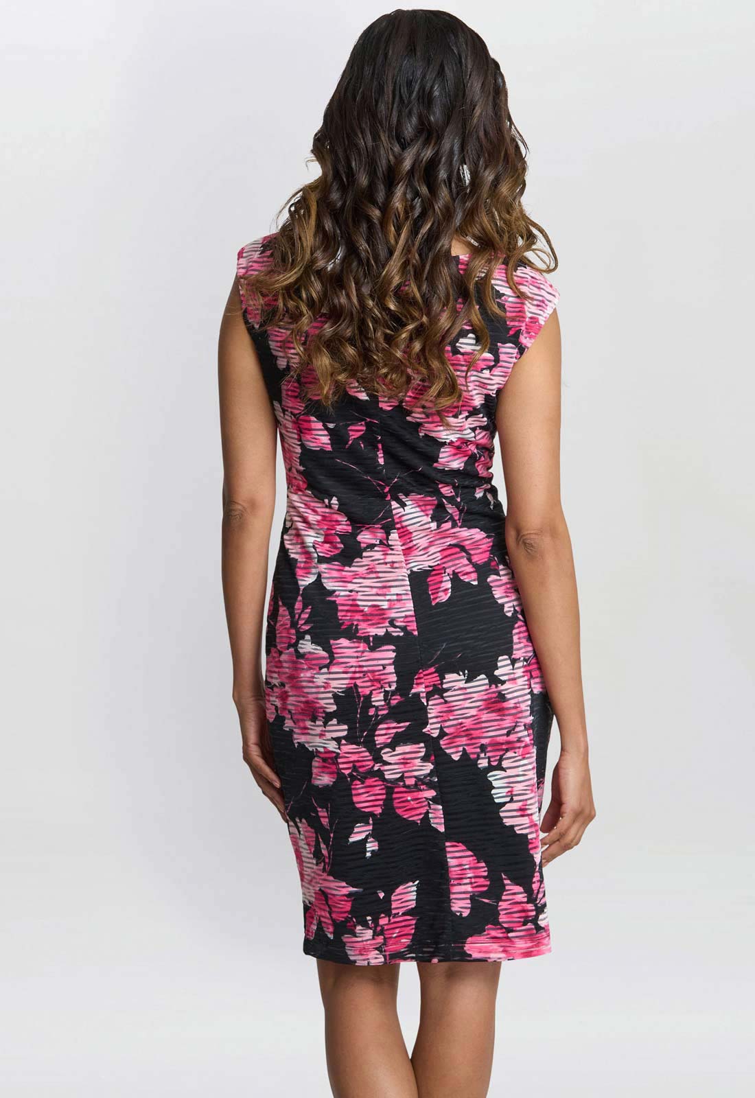 Gina Bacconi Black & Fuchsia Roslyn Cowl Neck Dress