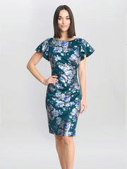 Gina Bacconi Blue Wanda Printed Dress