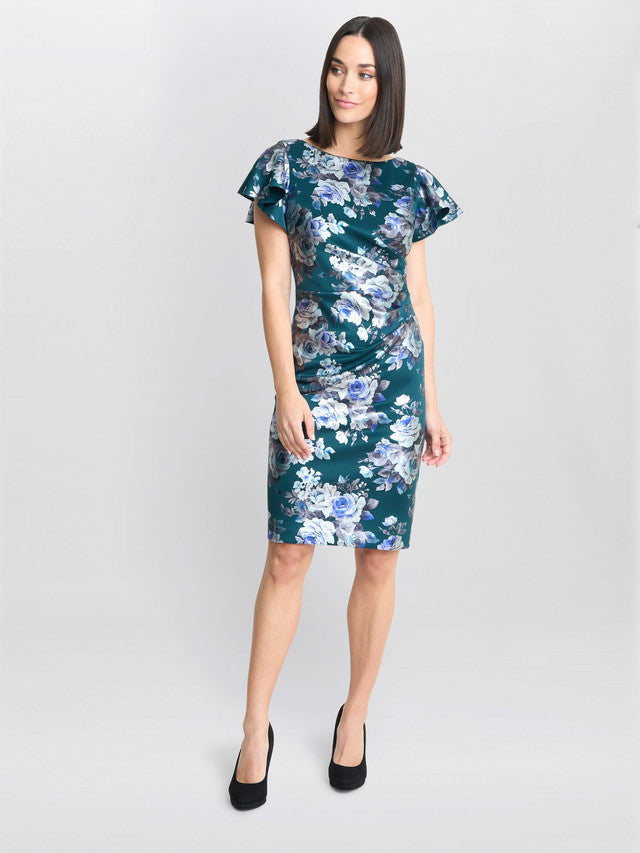 Gina Bacconi Blue Wanda Printed Dress