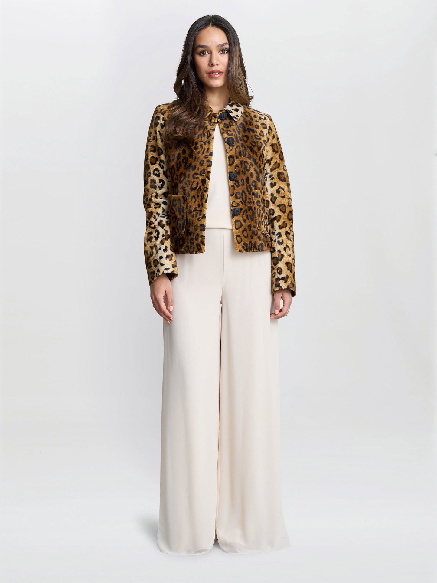 Gina Bacconi Brown Madelyn Leopard Jacket