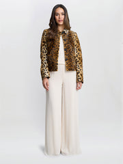 Gina Bacconi Brown Madelyn Leopard Jacket
