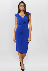 Gina Bacconi Cobalt Helen Wrap Dress