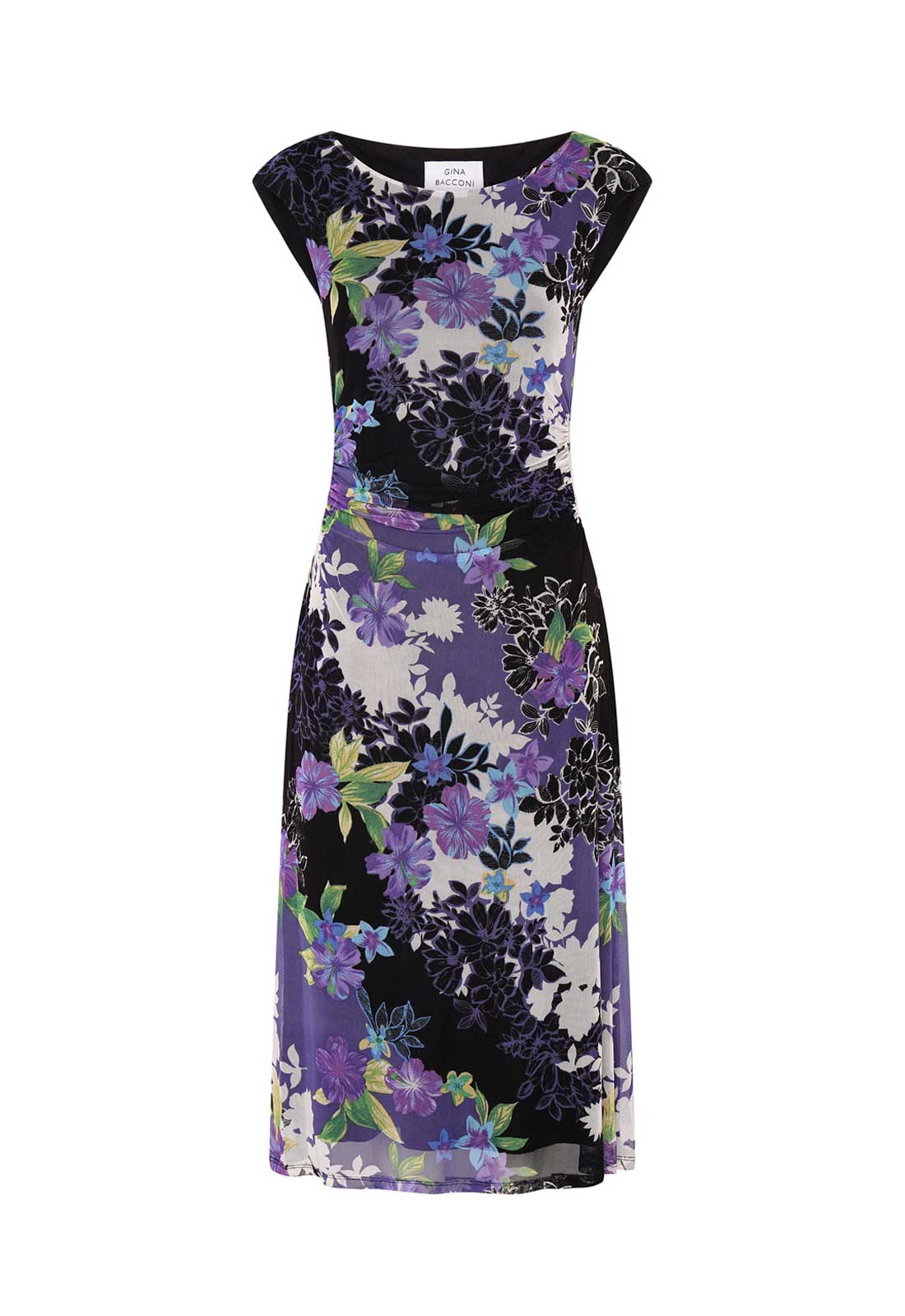Gina Bacconi MULTI Jasmine Floral Print Midi Dress
