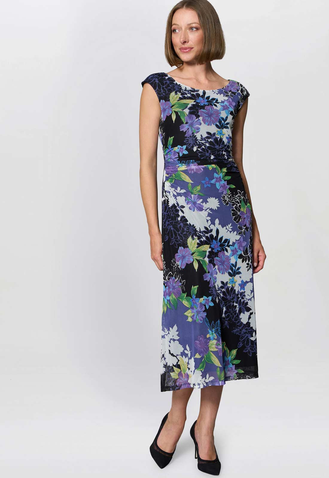 Gina Bacconi MULTI Jasmine Floral Print Midi Dress