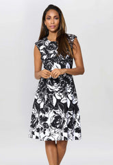 Gina Bacconi Black & White Jess Floral Dress