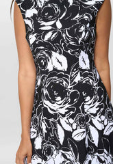 Gina Bacconi Black & White Jess Floral Dress
