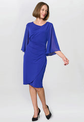 Gina Bacconi Cobalt Jo Draped Jersey Dress