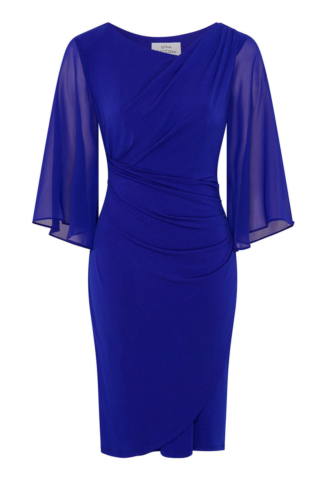 Gina Bacconi Cobalt Jo Draped Jersey Dress