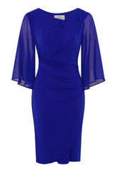 Gina Bacconi Cobalt Jo Draped Jersey Dress