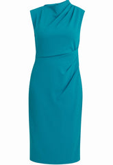 Gina Bacconi Aqua Margaret Sleek Midi Dress