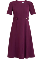 Gina Bacconi Burgundy Mel Fit And Flare Midi Dress