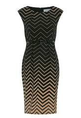 Gina Bacconi Black / Beige Sofie Print Dress With Belt