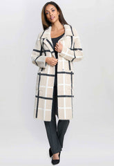 Gina Bacconi Black / Beige Winslet Checked Coat