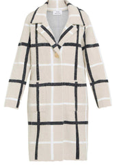 Gina Bacconi Black / Beige Winslet Checked Coat