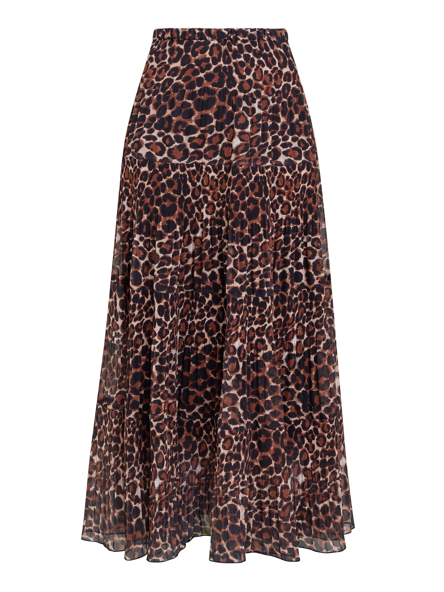 Gina Bacconi Brown Kristy Leopard Print Maxi Skirt