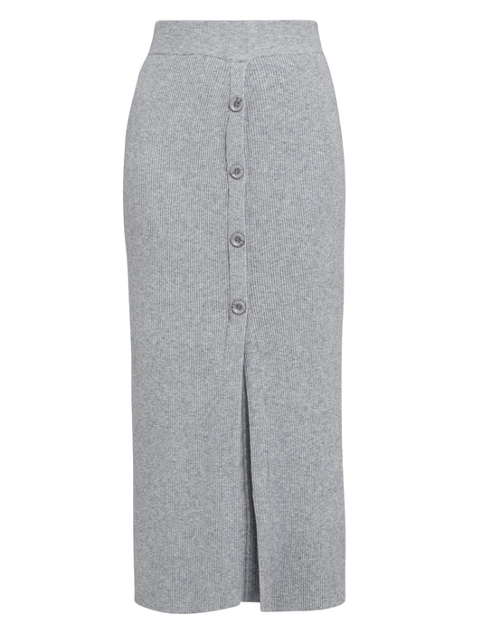 Gina Bacconi Grey Arlette Button Front Knitted Skirt