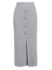 Gina Bacconi Grey Arlette Button Front Knitted Skirt