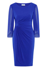Gina Bacconi Cobalt Ryder Jersey And Chiffon Wrap Dress