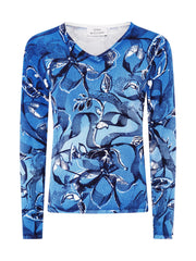 Gina Bacconi Blue Riya Printed Jumper