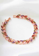 Always Chic Multi-Coloured Crystal Leaf Tennis Bracelet