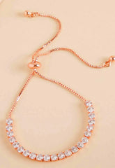 Always Chic Rose Gold Crystal Rope Bracelet