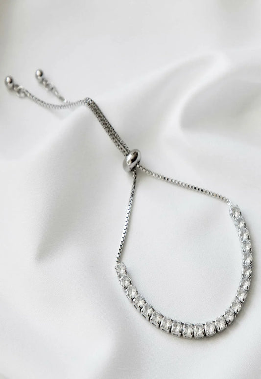 Always Chic Silver Crystal Rope Bracelet