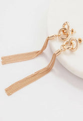 Always Chic Gold Knot and Tassel Earrings