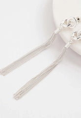 Always Chic Silver Knot and Tassel Earrings