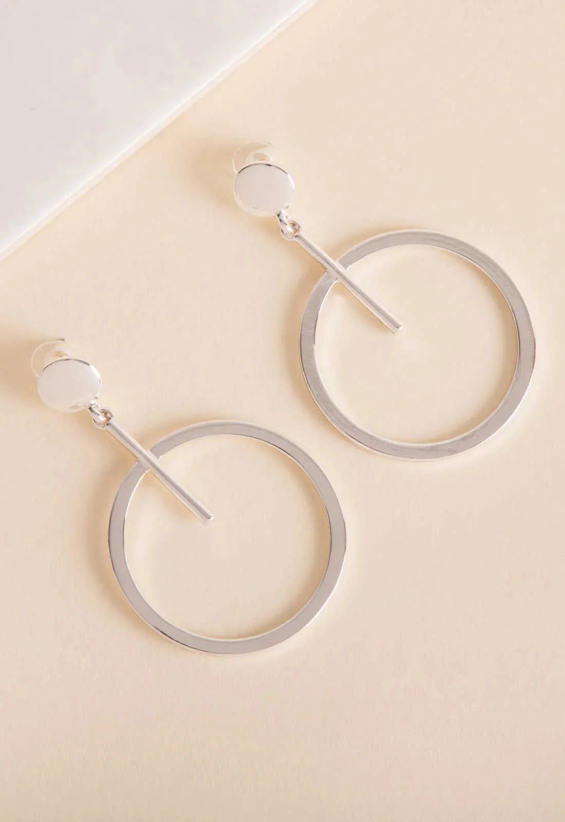Always Chic Silver Drop Hoop Earrings