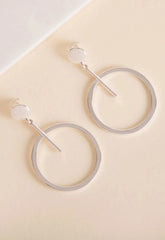Always Chic Silver Drop Hoop Earrings