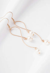 Always Chic Gold Pearl Snake Chain Earrings