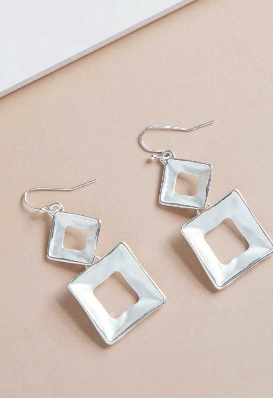 Always Chic Silver Matte Geometric Earrings