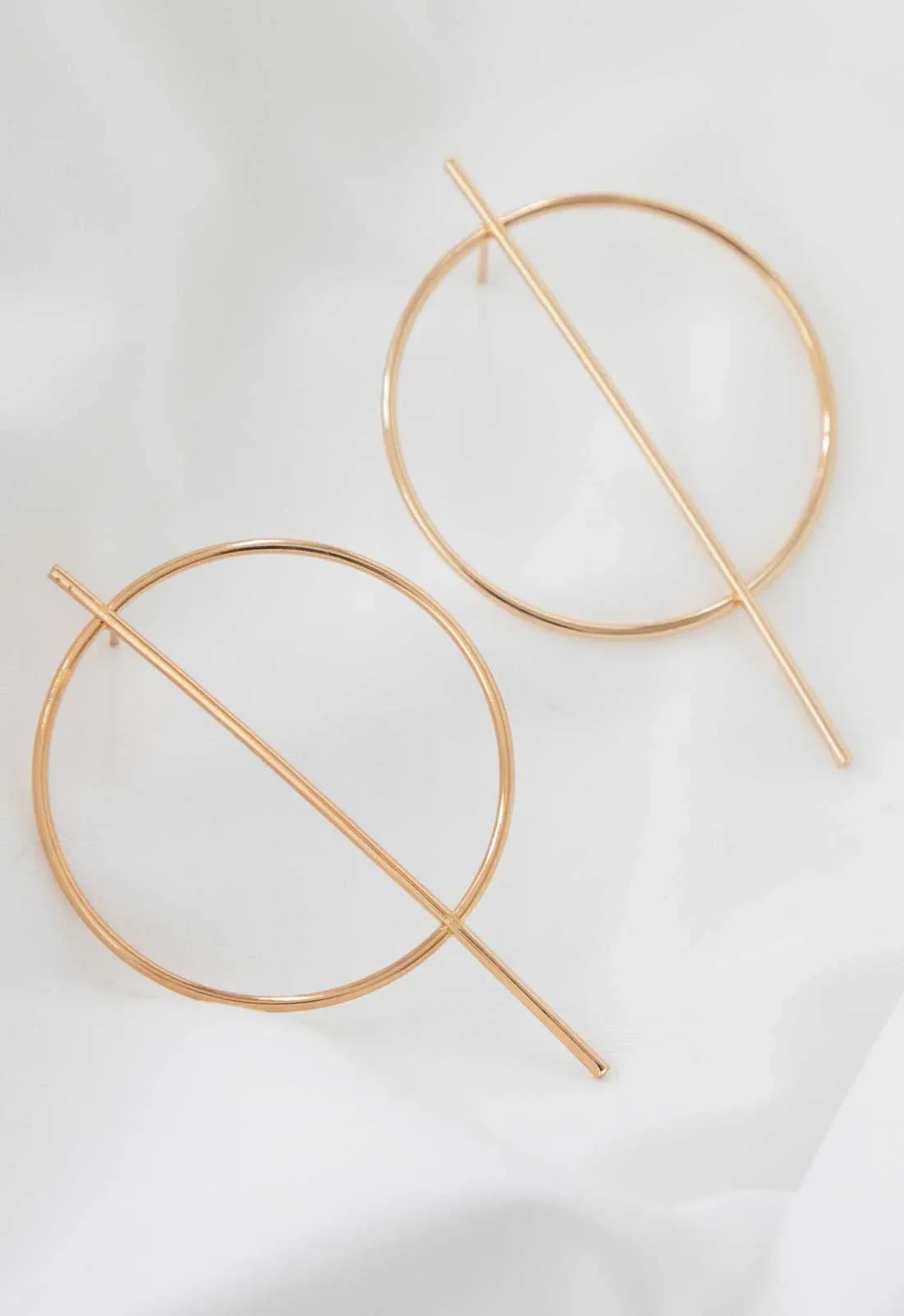 Always Chic Gold Bar Detail Hoop Earring