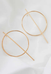Always Chic Gold Bar Detail Hoop Earring