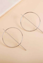 Always Chic Silver Bar Detail Hoop Earring