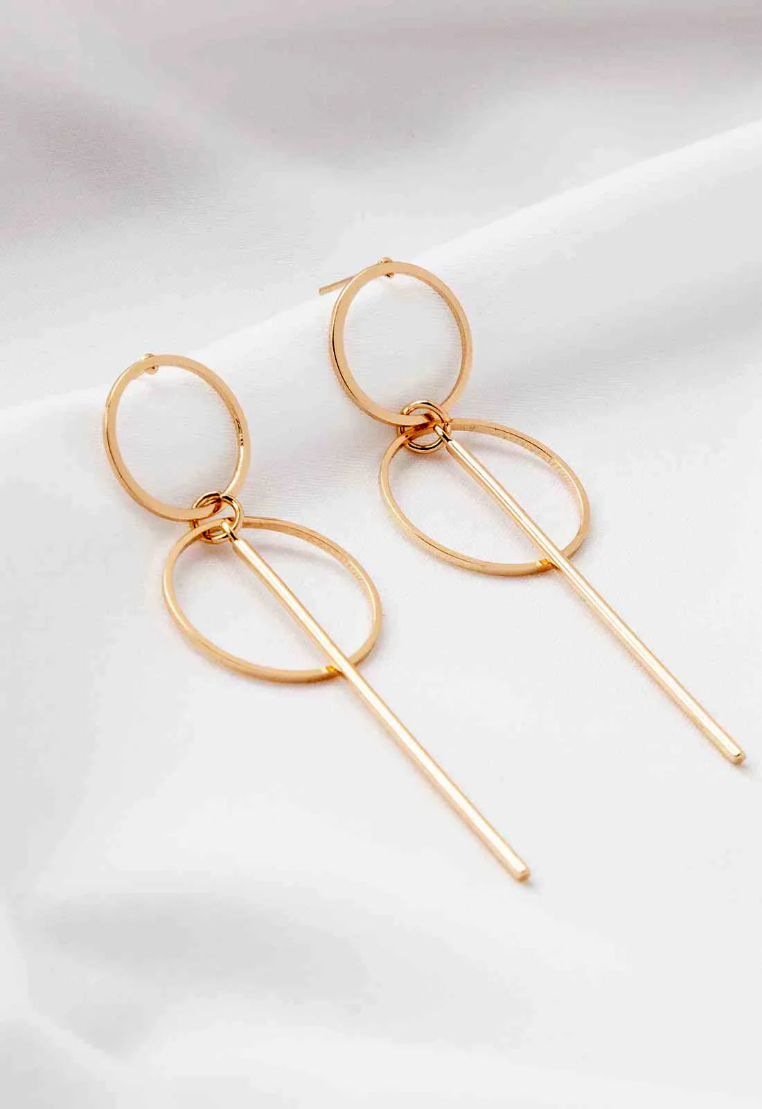 Always Chic Gold Bar Detail Double Hoop Earring