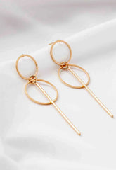 Always Chic Gold Bar Detail Double Hoop Earring