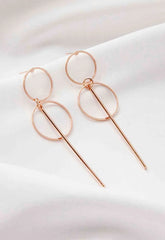 Always Chic Rose Gold Bar Double Hoop Earrings