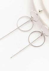 Always Chic Silver Bar Detail Double Hoop Earring