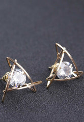 Always Chic Gold Triangle Diamante Stud Earrings