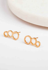 Always Chic Gold Triple Circle Climber Earrings
